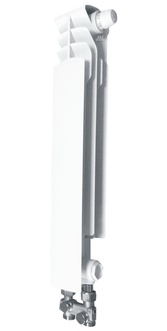 Радіатор алюмінієвий ARMATURA G500 F/D/1, права секція (нижнє пряме підключення) - 878-051-44