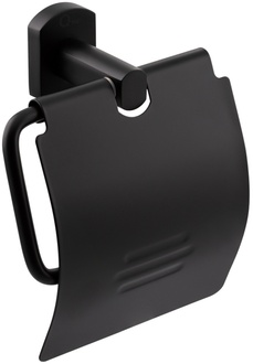 Тримач для туалетного паперу з кришкою QTAP Liberty QTLIBBLM1151 чорний