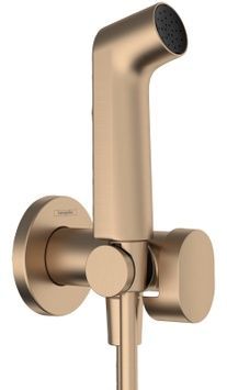 Гігієнічний душ HANSGROHE 1jet S EcoSmart+ з змішувачем води, тримачем і душовим шлангом 125 см Brushed Bronze 29232140 бронза - 29232140