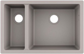 Кухонна мийка HANSGROHE S510-U635 під стільницю 710х450 дві чаші 180/450 Concretegrey сірий бетон 43433380 - 43433380