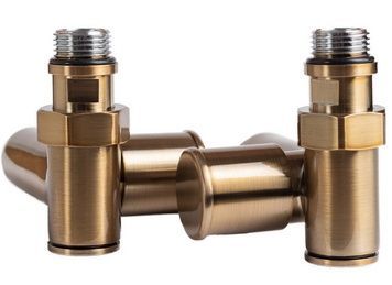 Кран для полотенцесушителя угловой NAVIN под ТЭН 1/2"х1/2", бронза, 2 шт. (21-532430-7777) - 21-532430-7777