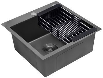 Кухонна мийка Kroner KRP Schwarze 5050HM PVD 3,0/1,0 мм чорна CV022793 Schwarze-5050HM - Schwarze-5050HM