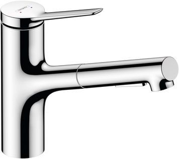 Змішувач кухонний HANSGROHE Zesis M33 150 EcoSmart з витяжним виливом 2jet 74810000 хром - 74810000