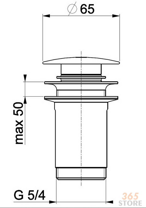 Донный клапан KFA ARMATURA для умывальника 1 1/4" Cliсk-Claсk большой черный с переливом - 660-254-81
