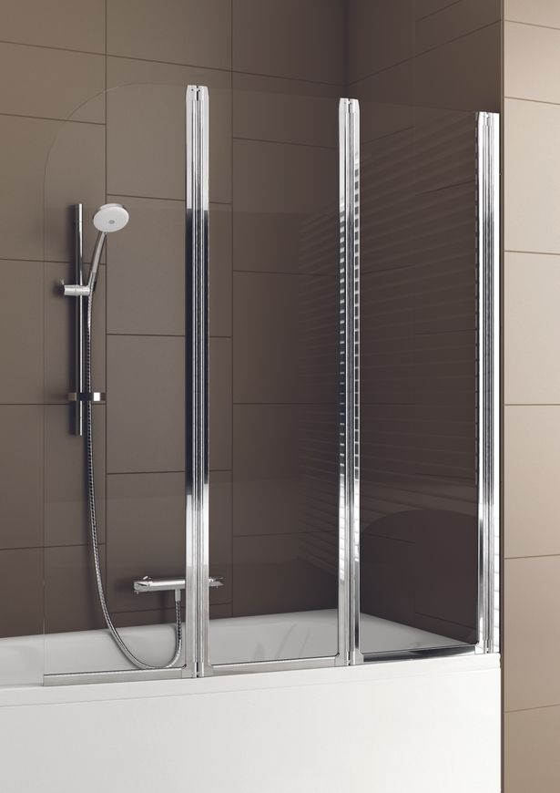 Шторка стеклянная для ванны KFA ARMATURA MODERN 3 170-06992P универсальная, профиль хром - 170-06992P