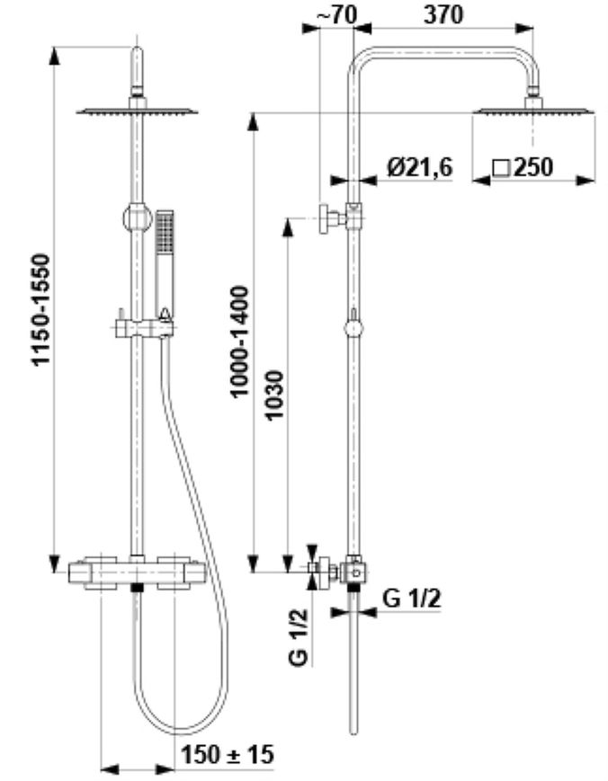 Душова система KFA ARMATURA LOGON з термостатичним змішувачем (5746-910-00)
