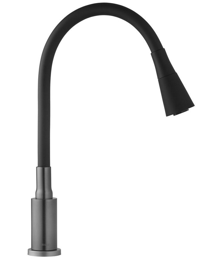 Змішувач для кухні з гнучким виливом Kroner KRP Edelstahl Klassisch-PVD031BLK графіт/чорний CV035373 - Klassisch-PVD031BLK
