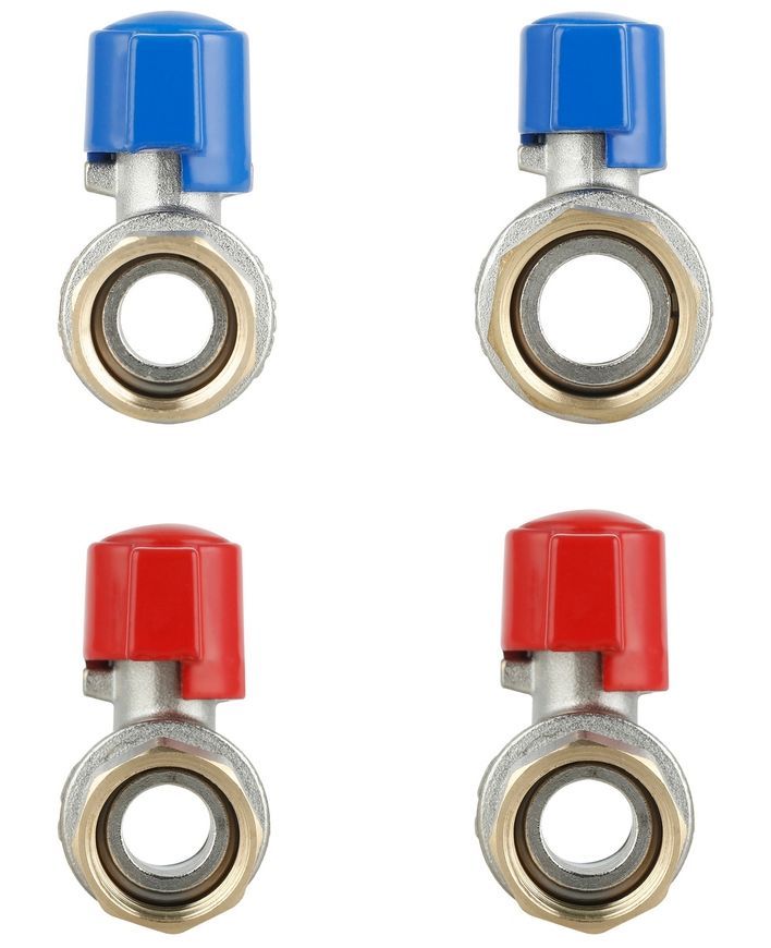 Комплект кранів кульових прямих з накидною гайкою Thermo Alliance Standart 1/2", 3/4" ВЗ для підключення котла TAS262RBW1520