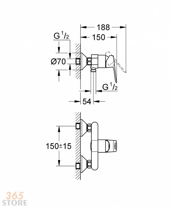Смеситель для душа GROHE BauLoop 23340000 - 23340000