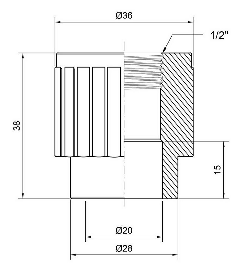 Муфта PPR THERMO ALLIANCE 20х1/2" ВР - DSB2015