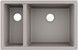 Кухонная мойка HANSGROHE S510-U635 под столешницу 710х450 две чаши 180/450 Concretegrey серый бетон 43433380 - 43433380 - 1