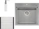 Кухонна мийка інтегрована QTAP DH5050 Satin 3,0/1,2 мм + сушарка + диспенсер - QTDH5050SET3012 - 1