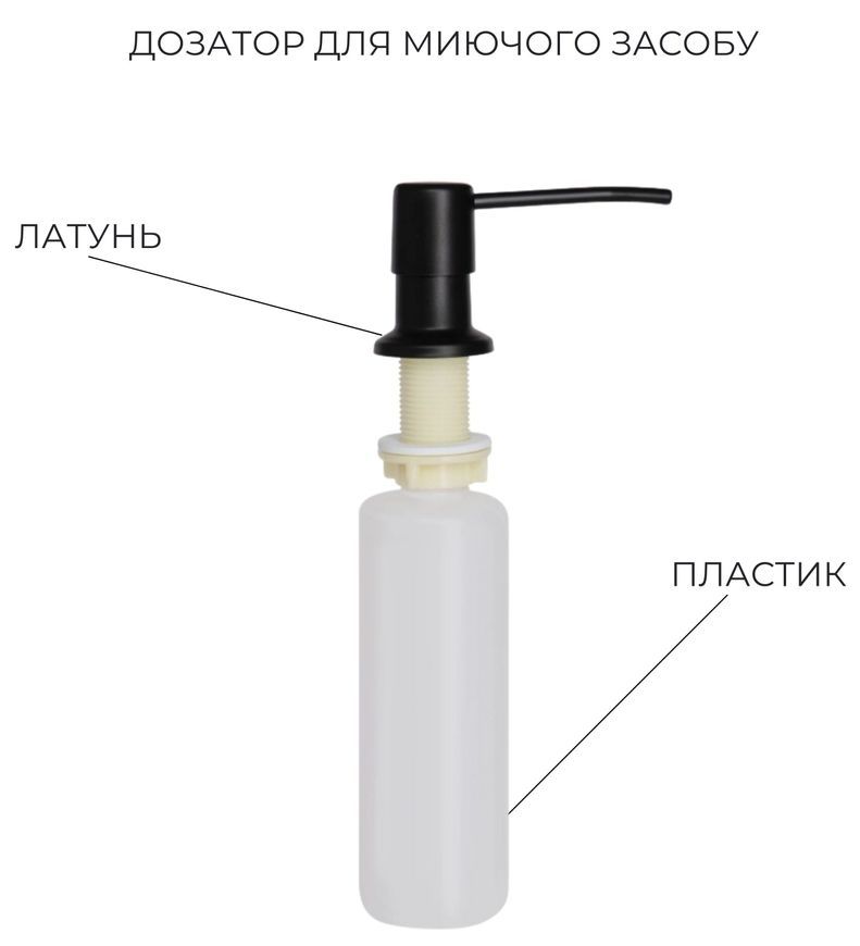 Кухонная мойка с двумя чашами Lidz Handmade H7843 PVD 3,0/1,0, дозатор, корзина LDH7843BPVD4558647532 черная - LDH7843BPVD4558647532