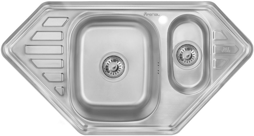 Кухонна мийка IMPERIAL 9550-С Decor двійна 0,8 мм (IMP9550CDECD) - IMP9550CDECD