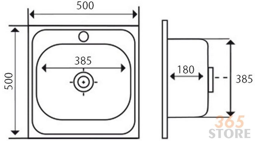 Кухонная мойка IMPERIAL 5050 Decor 0,8 мм (IMP5050DEC) - IMP5050DEC