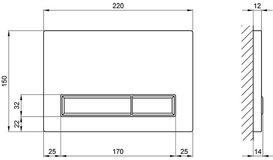Набір QTAP інсталяція 3 в 1 Nest QT0133M425 з панеллю змиву лінійною QT0111M08V1384W + унітаз з сидінням Crow QT05335170W - QT05335170W0133M425M08V1384W