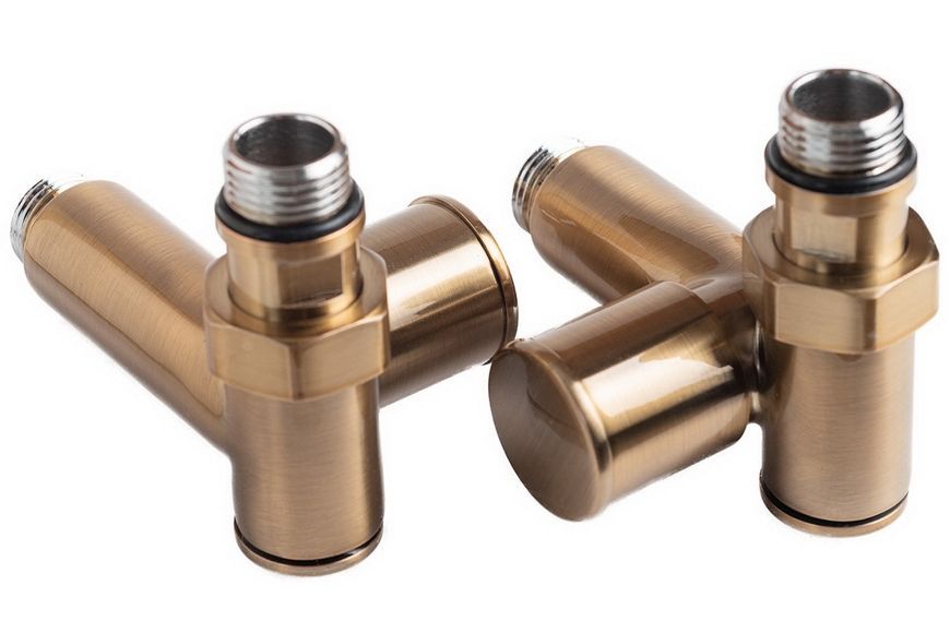 Кран для полотенцесушителя угловой NAVIN под ТЭН 1/2"х1/2", бронза, 2 шт. (21-532430-7777) - 21-532430-7777