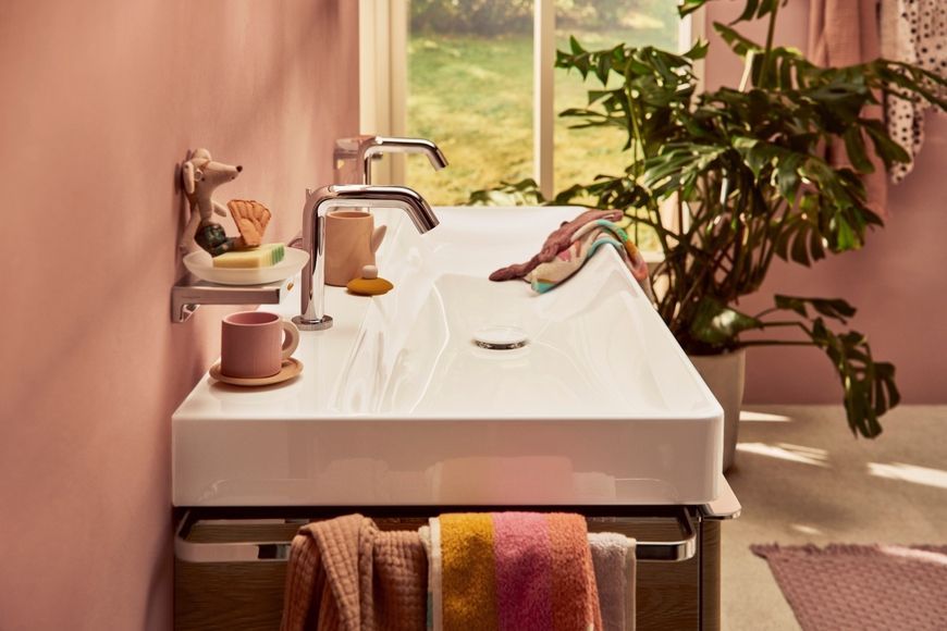 Смеситель для раковины HANSGROHE Tecturis S 110 Fine CoolStart EcoSmart+ Chrome 73323000 хром с донным клапаном - 73323000