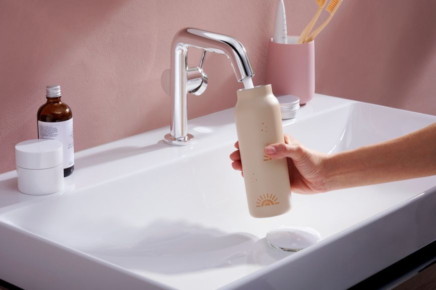 Смеситель для раковины HANSGROHE Tecturis S 110 Fine CoolStart EcoSmart+ Chrome 73323000 хром с донным клапаном - 73323000