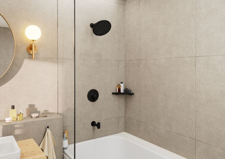 Лейка для верхнего душа HANSGROHE CROMETTA S 240 1jet EcoSmart 26724670 черная матовая - 26724670