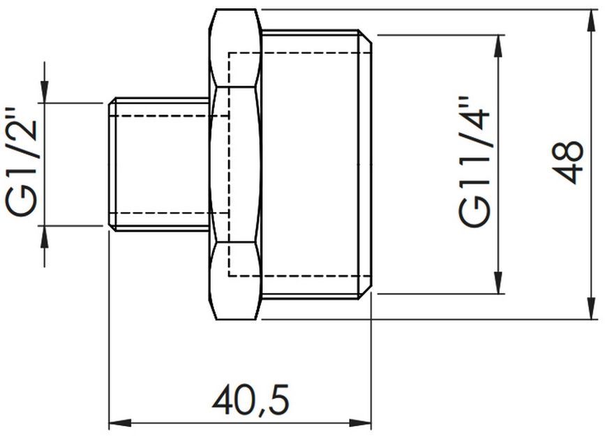 Ниппель латунный SD Forte 1 1/4"х1/2" редукционный никелированный SF3593215