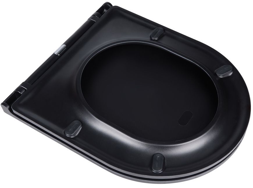 Унитаз подвесной QTAP Virgo безободковый черный с сиденьем Soft-close QT1833051ERMB - QT1833051ERMB