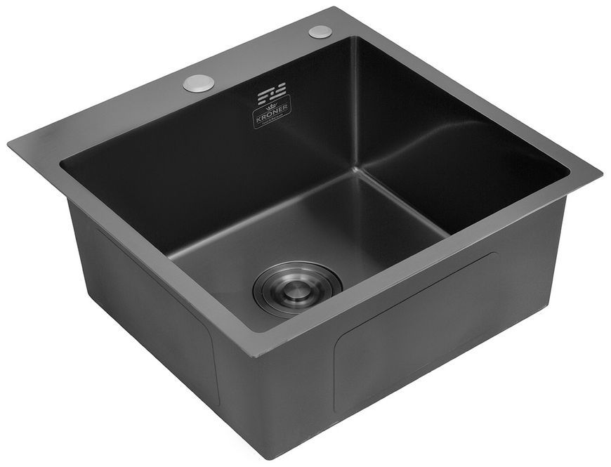 Кухонная мойка Kroner KRP Schwarze 5050HM PVD 3,0/1,0 черная CV022793 Schwarze-5050HM - Schwarze-5050HM