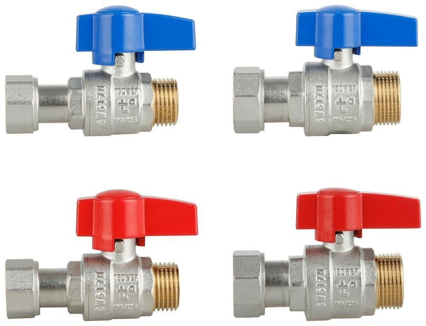 Комплект кранів кульових прямих з накидною гайкою Thermo Alliance Standart 1/2", 3/4" ВЗ для підключення котла TAS262RBW1520
