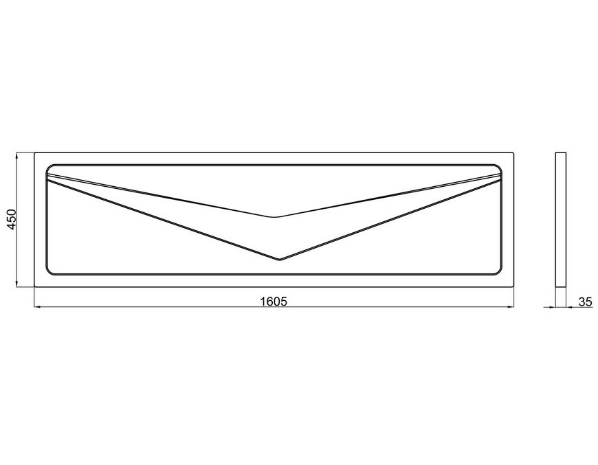 Панель фронтальна (універсальна) LIDZ PANEL R 160 для прямокутної ванни 160 см - LPR160