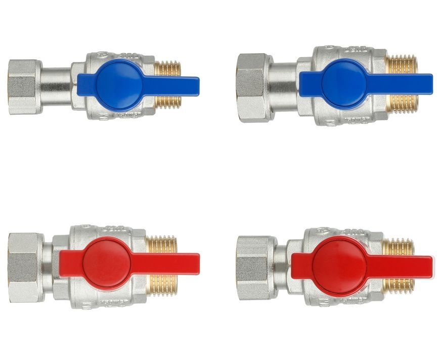 Комплект кранів кульових прямих з накидною гайкою Thermo Alliance Standart 1/2", 3/4" ВЗ для підключення котла TAS262RBW1520