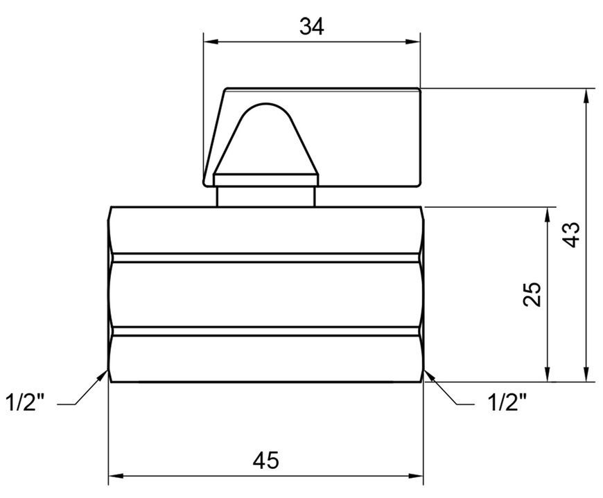 Кран кульовий прямий міні Thermo Alliance Standart 1/2" ВР латунь SD187W15 - SD187W15
