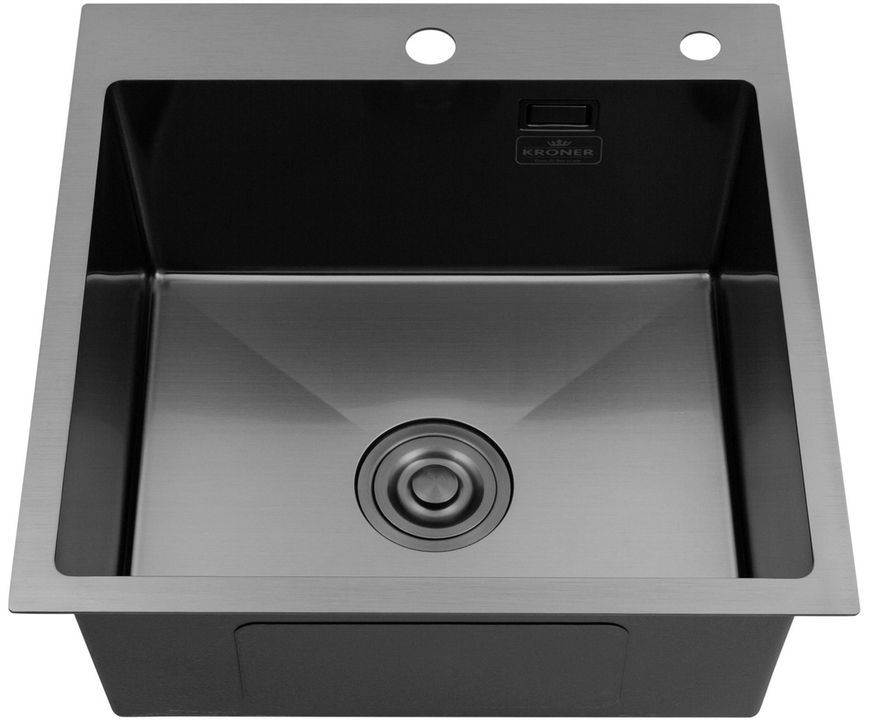 Кухонна мийка Kroner KRP Schwarze-5050HM PVD 3,0/1,0 мм графіт CV022793 - Schwarze-5050HM