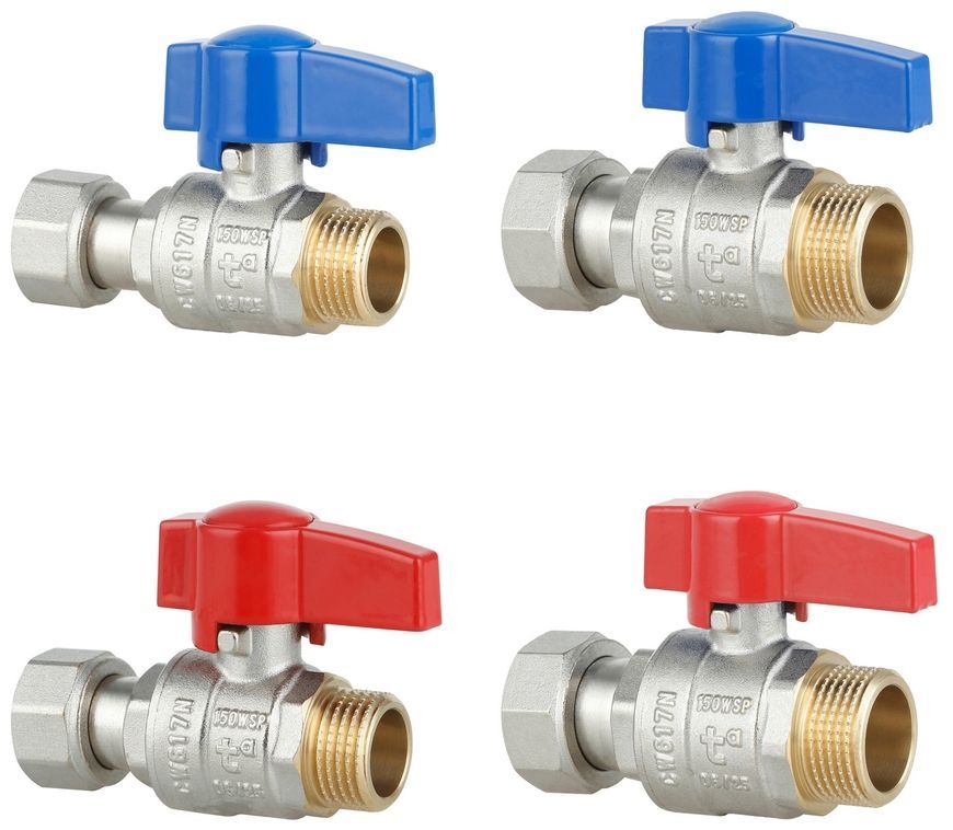 Комплект кранів кульових прямих з накидною гайкою Thermo Alliance Standart 1/2", 3/4" ВЗ для підключення котла TAS262RBW1520