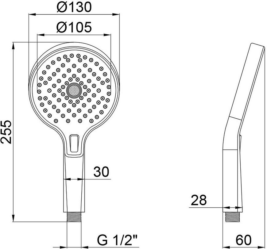 Лійка для ручного душу QTAP Rucni A133O3KCW - QTRUCA133O3KCW