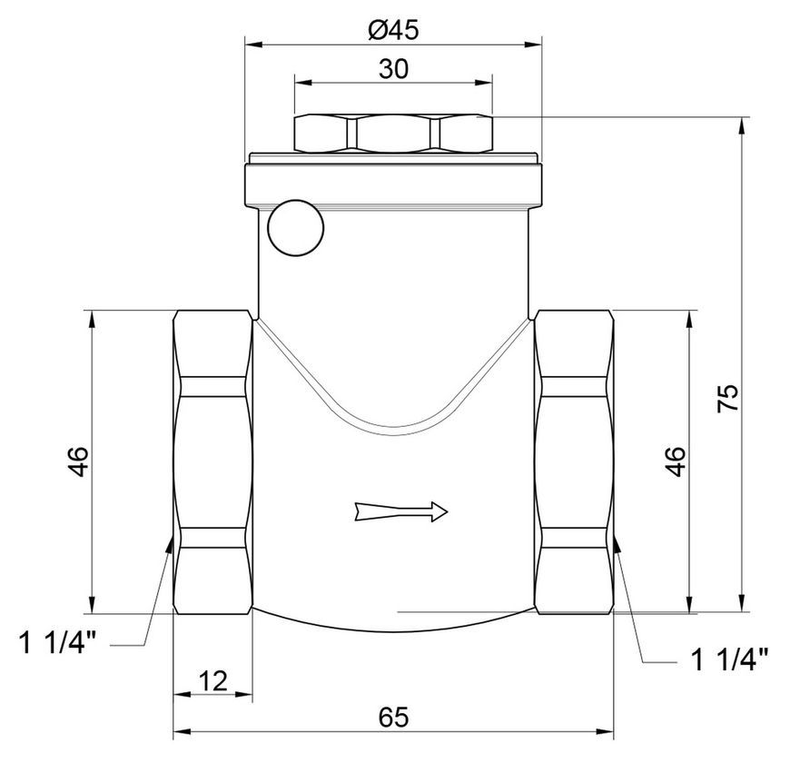 Зворотний клапан пелюстковий Thermo Alliance Standart 1" 1/4 ВР латунь SD242W32 - SD242W32