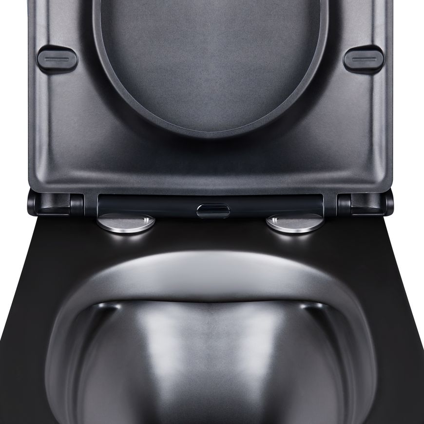Унитаз подвесной QTAP Virgo безободковый черный с сиденьем Soft-close QT1833051ERMB - QT1833051ERMB