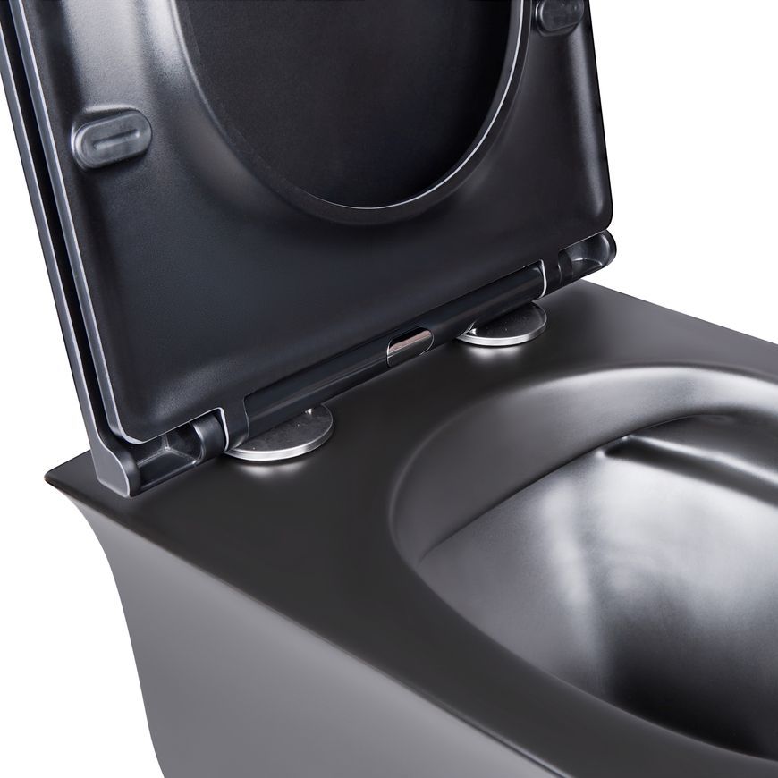 Унитаз подвесной QTAP Virgo безободковый черный с сиденьем Soft-close QT1833051ERMB - QT1833051ERMB