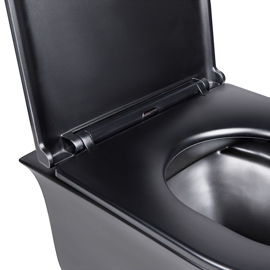 Унитаз подвесной QTAP Virgo безободковый черный с сиденьем Soft-close QT1833051ERMB - QT1833051ERMB