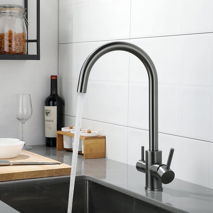 Змішувач для кухні Lidz Aria 020F з підключенням для питної води Graphite LDARI020FGRP49562 - LDARI020FGRP49562