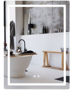 Дзеркало настінне прямокутне Qtap Mideya MI2 600&times;800 з LED-підсвіткою Touch, антизапотіванням, димером, рег. яскравості QT2078F6080
