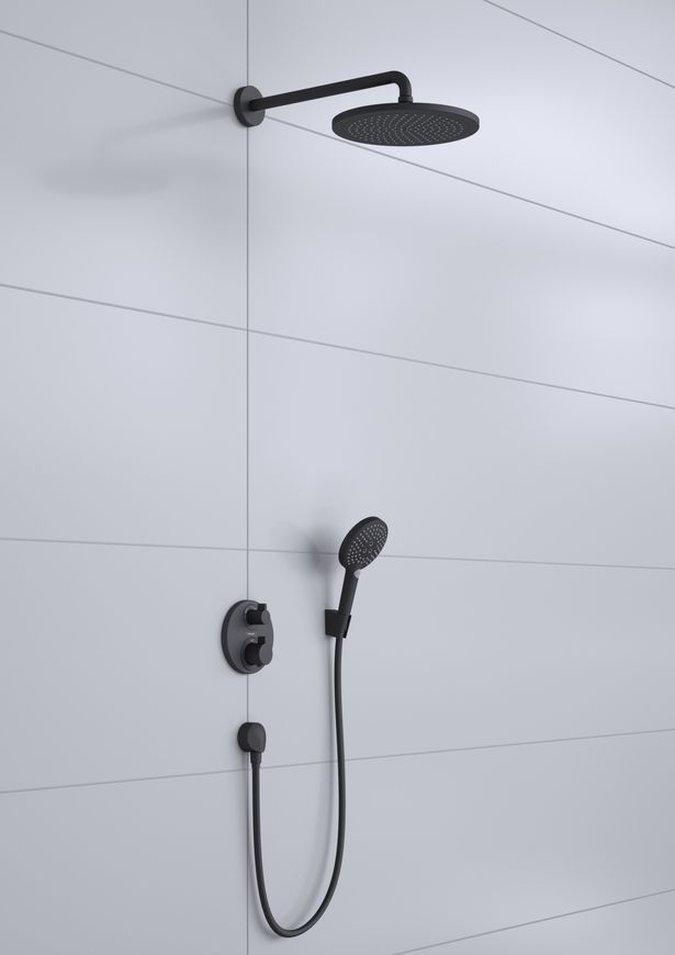 Лійка для верхнього душу HANSGROHE Raindance S 240 1jet PowderRain Matt Black 27623670 чорна матова - 27623670