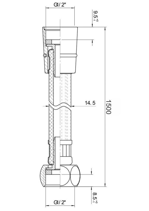 Шланг для душа Imprese PVC, 1500 мм, anti-twist f03600110AF черный матовый - f03600110AF