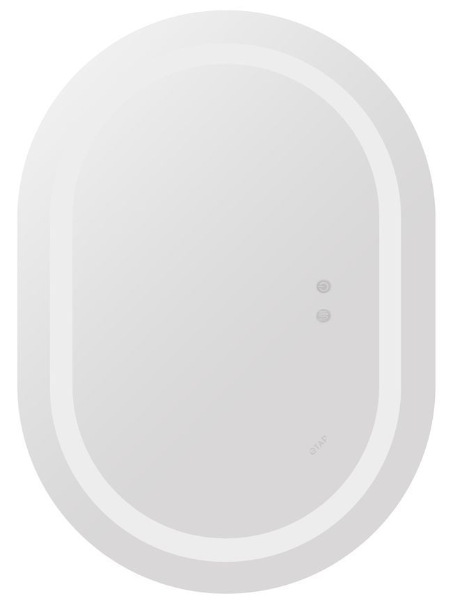 Дзеркало Qtap Gemini 500х700 овальне з LED-підсвічуванням Touch, з антизапотіванням, з димером, рег. темп. кольору (3000-6500K) QT2578R5070