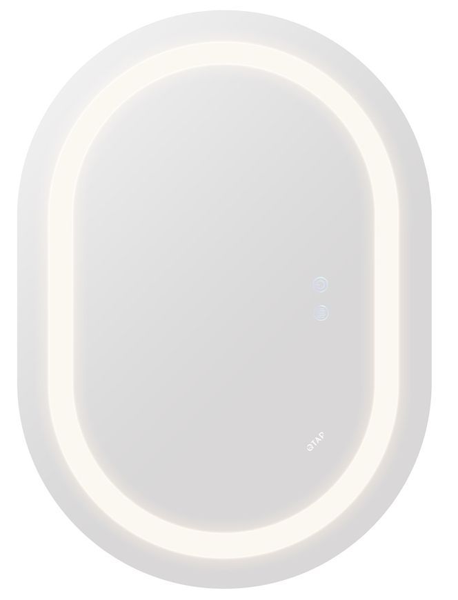 Дзеркало Qtap Gemini 500х700 овальне з LED-підсвічуванням Touch, з антизапотіванням, з димером, рег. темп. кольору (3000-6500K) QT2578R5070