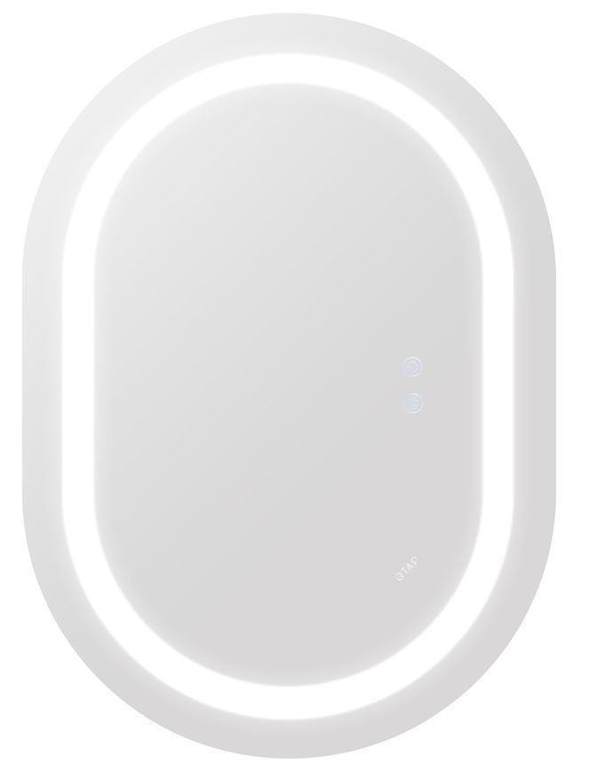 Дзеркало Qtap Gemini 500х700 овальне з LED-підсвічуванням Touch, з антизапотіванням, з димером, рег. темп. кольору (3000-6500K) QT2578R5070