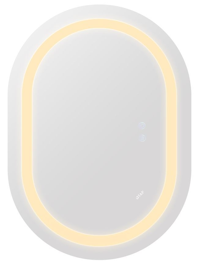 Дзеркало Qtap Gemini 500х700 овальне з LED-підсвічуванням Touch, з антизапотіванням, з димером, рег. темп. кольору (3000-6500K) QT2578R5070