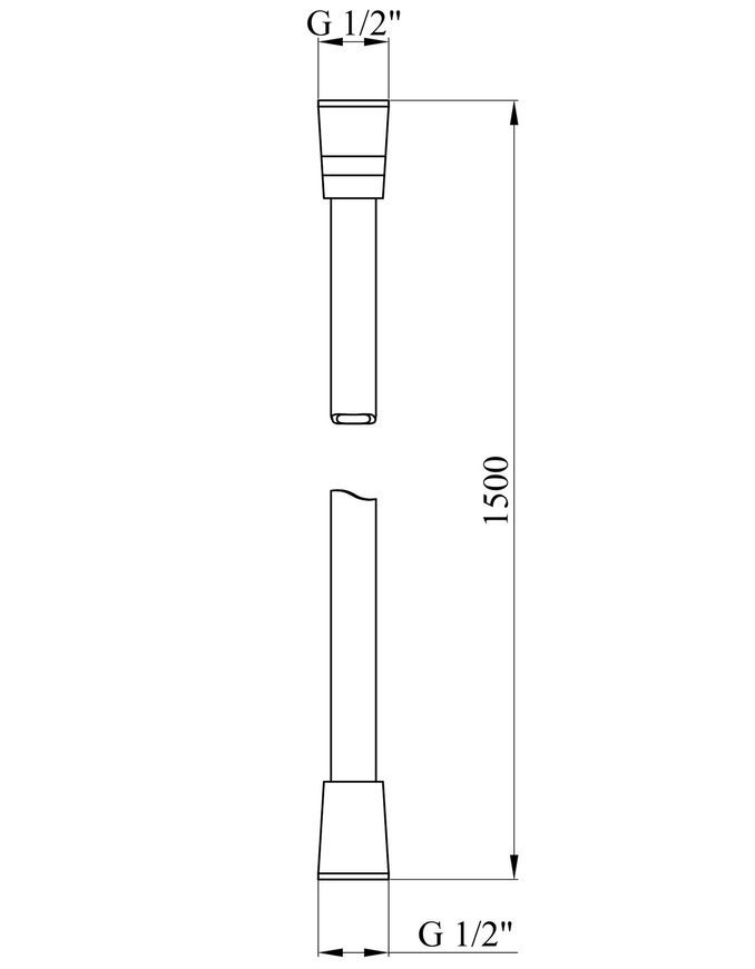 Шланг для душа Kroner Element 2860912915Z-3801 PVC 1500 мм, черный CV036161 - Element 2860912915Z-3801