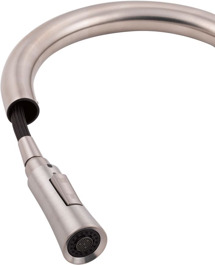 Смеситель для кухни QTAP Baru&scaron;ka 9137103UN с выдвижным изливом (брашированный никель) - QTBAR9137103UN