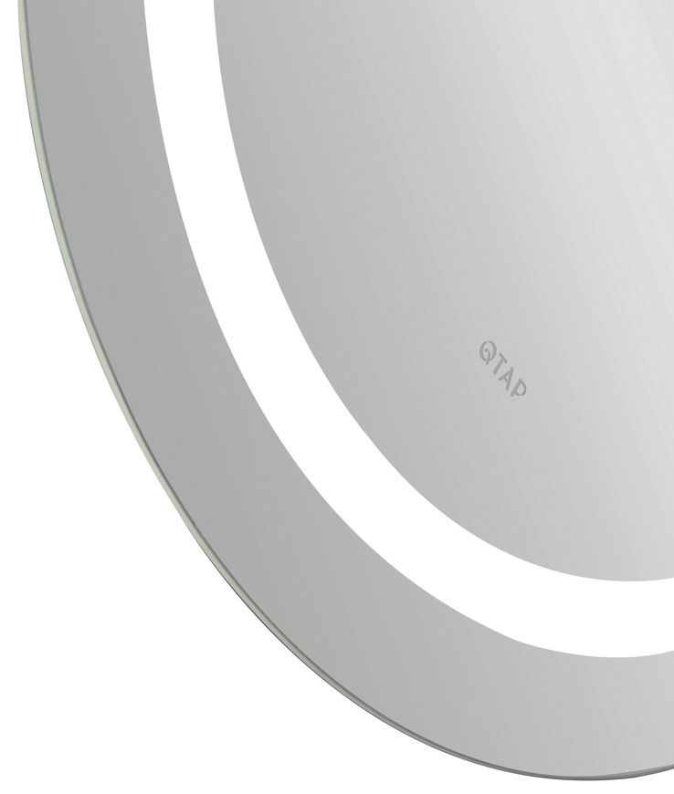 Дзеркало Qtap Gemini 500х700 овальне з LED-підсвічуванням Touch, з антизапотіванням, з димером, рег. темп. кольору (3000-6500K) QT2578R5070