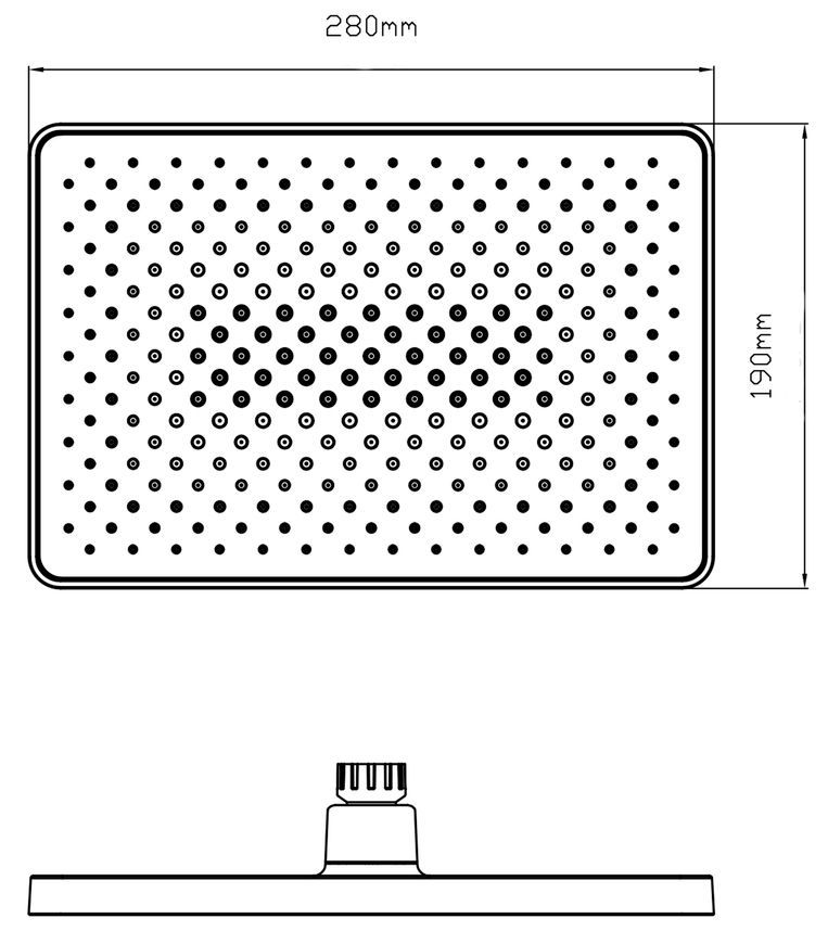 Лійка для верхнього душу Qtap Hlavova 280x190 мм прямокутна Black Matt QTHLA107BLM45947 - QTHLA107BLM45947